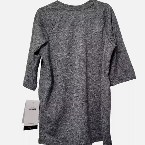 Nike Boys' Half Sleeve Hydro Rash Guard Heather Gray T-Shirt Size Large - Picture 2 of 12